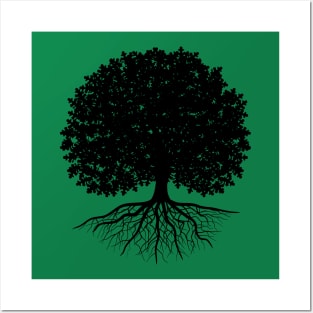 Oak Tree Silhouette Posters and Art